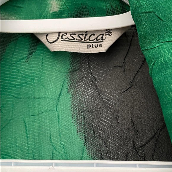 Jessica Green and Black Patterned Blouse - Picture 2 of 2